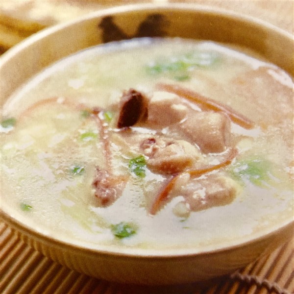 Chinese Free Range Chicken Congee Prepared For Dinner