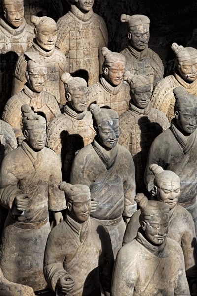 Small Section of Terracotta Army Showing each Unique Face