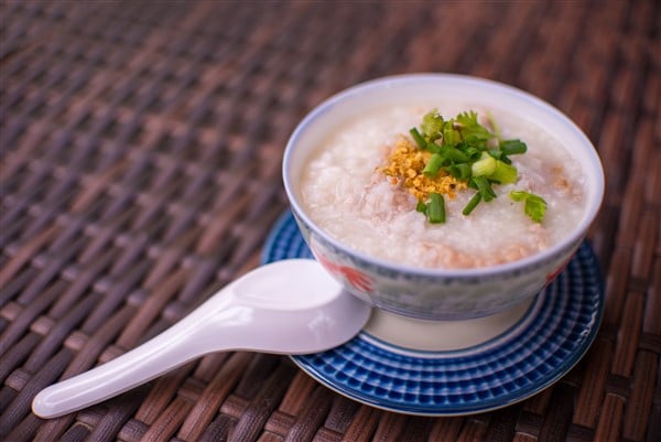 Cantonese Congee with Regular Base Served in Bowl