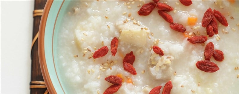 Smooth and Creamy Hong Kong Style Congee with Goji Berries