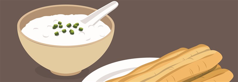 Chinese Gourmet Congee and Youtiao Illustration