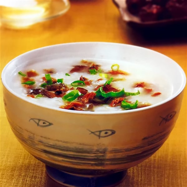 Delicious Chinese Century Egg Congee With Mussels