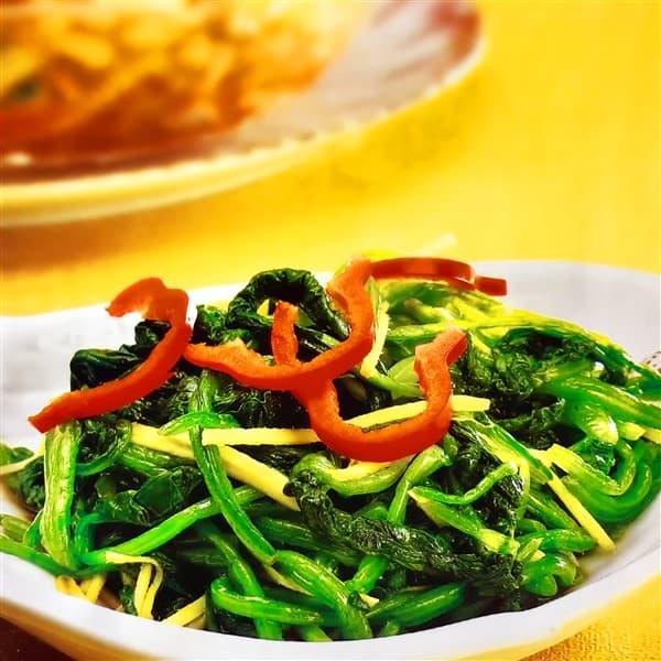 Chinese Ginger Spinach Salad - Appetizing Congee Pairing