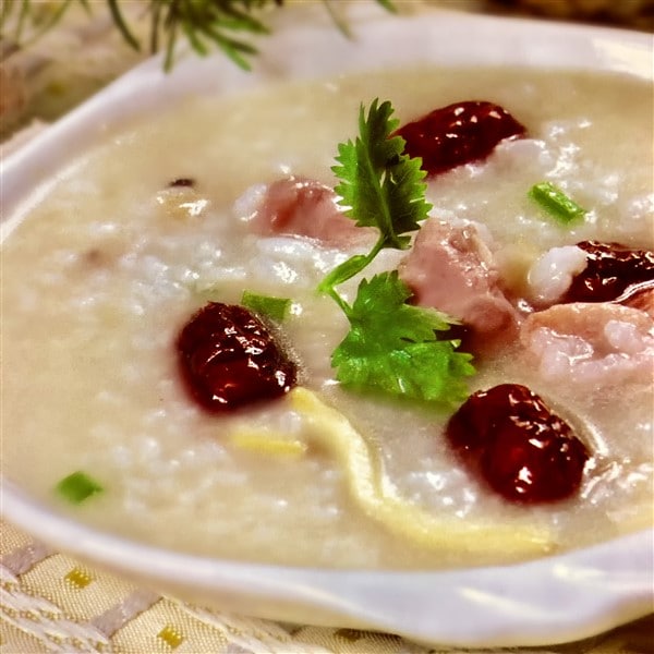 Fresh Chinese Pheasant Congee With Red Dates