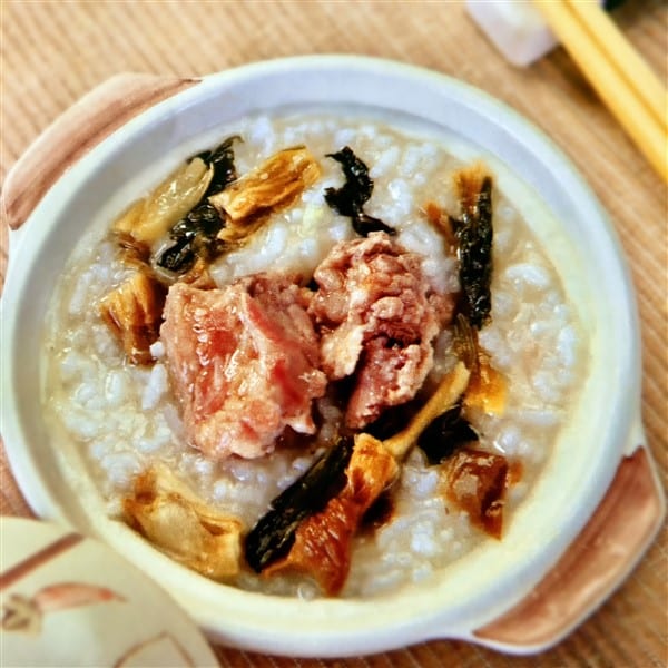 Delicious Chinese Pork Bone And Dried Cabbage Congee