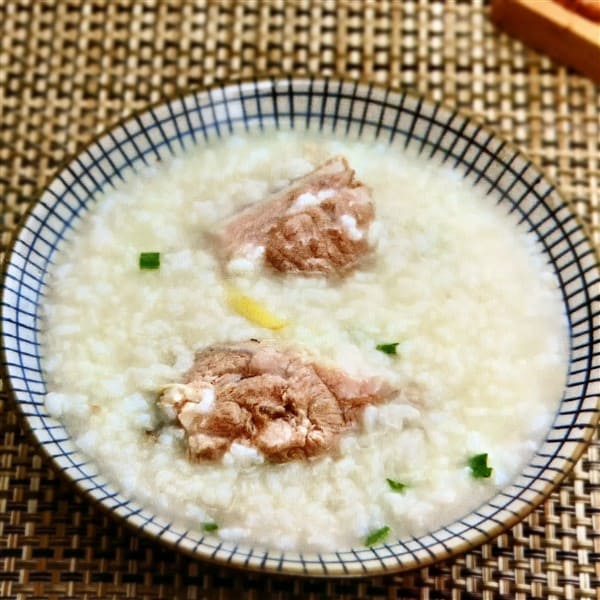 Chinese Pork Bone Congee In Clay Pot Served For Dinner