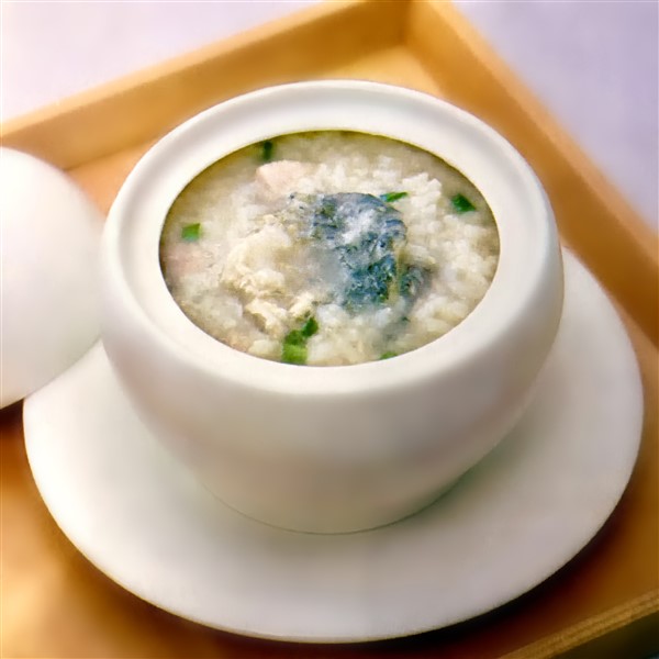 Small Serving Of Delicious Sliced Grass Carp Fish Congee