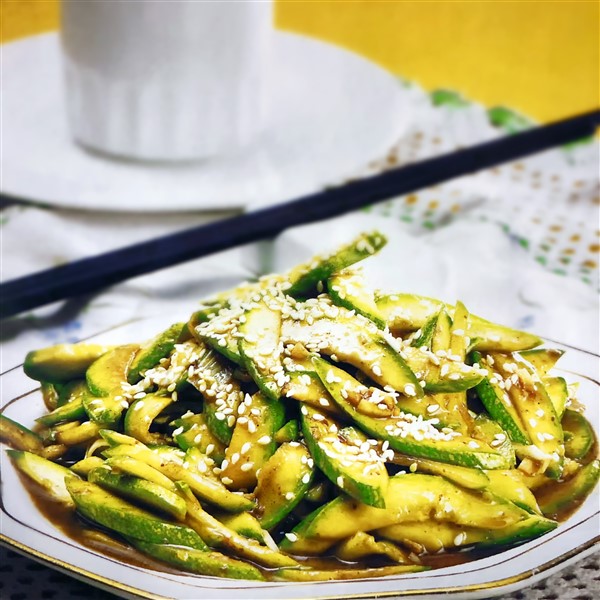 Congee And Chinese Stir-fried Zucchini With Shrimp Sauce