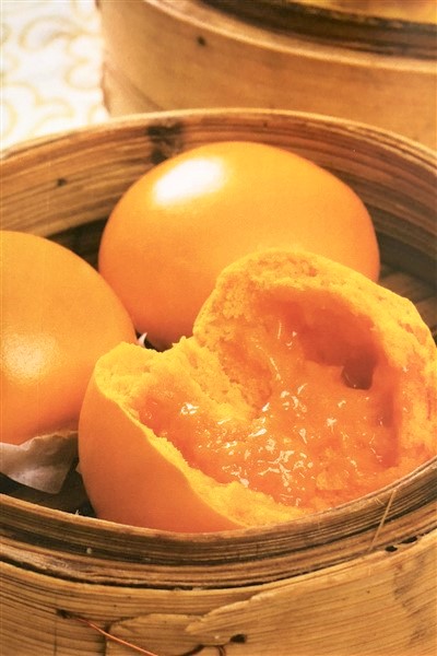 Golden Orange Carrot Custard Buns with Sweet Egg Yolk Filling