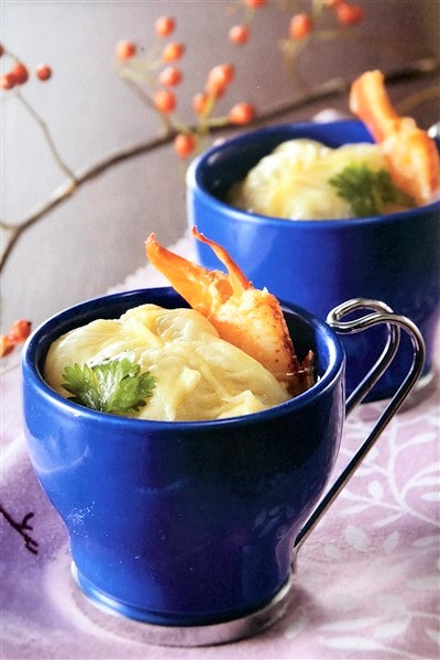 Chinese Crab Soup Dumplings In Serving Cup