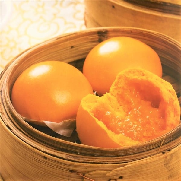 Golden Orange Carrot Custard Buns with Sweet Egg Yolk Filling