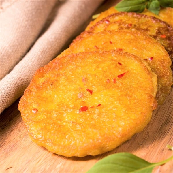 Crispy Fried Pumpkin Cake Served In Morning Dim Sum