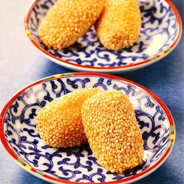 Delicious Chinese Yam Balls With Sesame Paste Filling At Dim Sum 