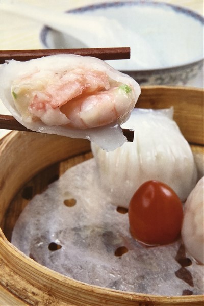 Classic Har Gow, or Crystal Shrimp Dumplings, at Cantonese Dim Sum House